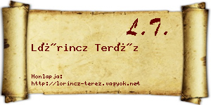 Lőrincz Teréz névjegykártya